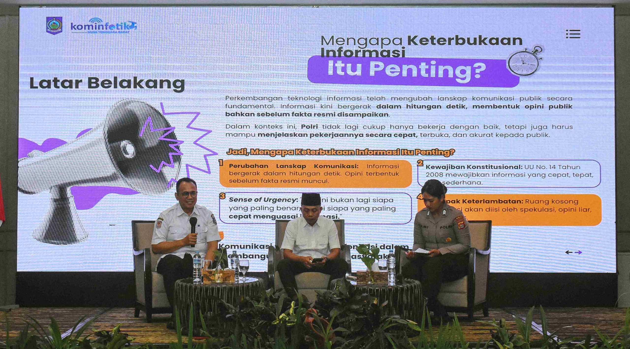 Mabes Polri Gelar Diskusi Keterbukaan Informasi di Polda NTB, Kominfotik Tekankan Transparansi Terukur